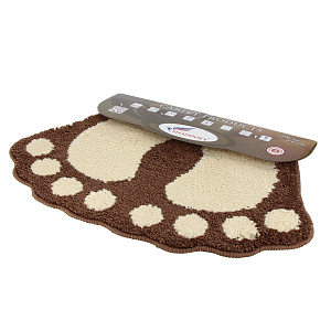 Коврик для ванной Лапки Microfiber коричневый, 40х60 см 000000000001176917