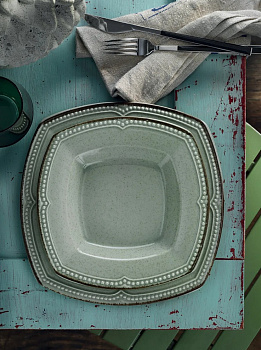 Тарелка обеденная 26см DE'NASTIA DONNA зеленый фарфор 000000000001209935