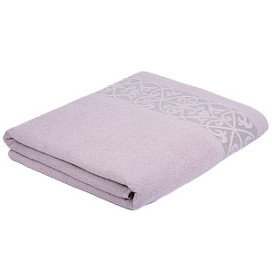 Полотенце махровое 100х150см DINA ME Вензельный бордюр сиреневое хлопок 000000000001212855