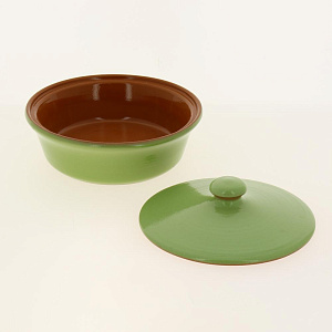 Салатник 500мл ПОСУДА ЦЕНТР с крышкой салатовый керамика 4199 000000000001182195