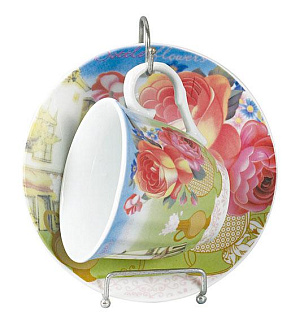 Пара чайная 220мл/блюдце OLAFF Ваза Флора подставка подарочная упаковка фарфор 000000000001197814