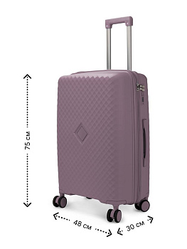Чемодан на колесах L (48х30х75см) ромб фиолетовый PP 000000000001226551