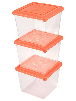 Набор емкостей для продуктов PATTERN квадратная 3штх1л PT9855 000000000001152303