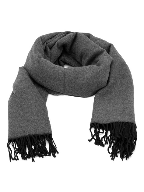 Палантин 70х180см однотон двусторонний черный полиэстер 000000000001229226