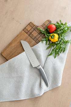 Нож Японский шеф-нож 17,5см DE'NASTIA Wave line серый нержавеющая сталь/пластик 000000000001228010