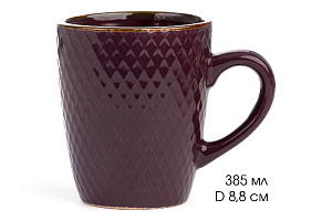 Кружка 385мл LUCKY Точки металлическая кайма фиолетовый керамика 000000000001211246