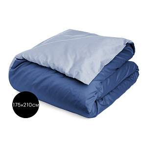 Пододеяльник 175x210см DE'NASTIA NEW сатин 2х-сторонний голубой/синий хлопок 000000000001215773