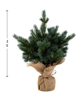 Ель искуственная 40см голубая литая 000000000001228781