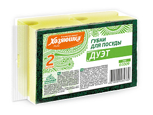 Набор губок для мытья посуды Дуэт Хозяюшка Мила, 2 шт. 000000000001051123