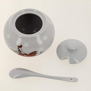 Сахарница с ложкой 10х10х9см OLAFF Куры подарочная упаковка керамика YU-11137 000000000001197962