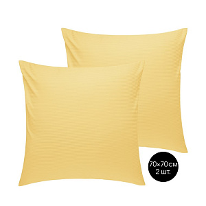 Наволочки 70х70см-2шт DE'NASTIA желтый сатин-страйп 3мм хлопок-100% 000000000001215553