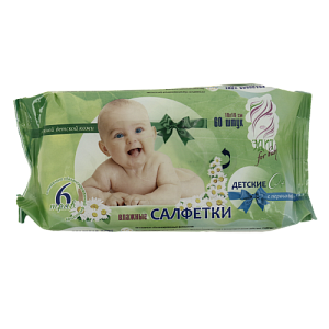 Детские влажные салфетки с экстрактами трав Эдит, 18х16 см, 60 шт. 000000000001103752