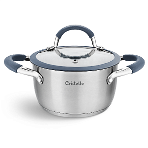 Кастрюля 1,6 литра KITCHEN FANTASY gray нержавеющая сталь Cr2329 000000000001200696