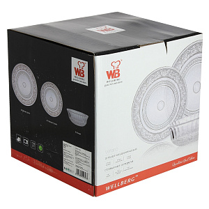 Столовый набор Wellberg, 18 предметов, стекло 000000000001157873