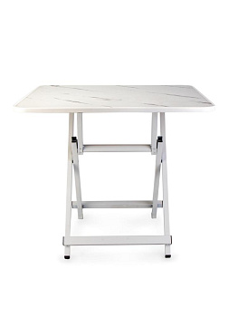 Столик 60х60х52см ST 3D складной мрамор белый железо/МДФ 000000000001227149