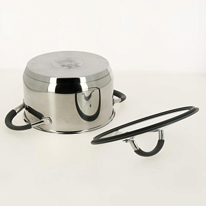 Кастрюля 4 литра KITCHEN FANTASY gray нержавеющая сталь Cr2332 000000000001200699