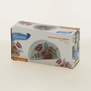 Подставка под салфетки 12,2x4,2x7,6см Пионы Доломит M56049 000000000001193771