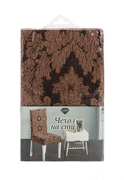 Чехол на стул 40x40x45см LUCKY коричневый Жаккард2 полиэстер 000000000001216960