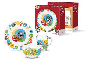 Набор детский посуды PRIORITY Том и Джерри/Warner стекло 000000000001216540