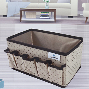 Органайзер для косметики 25x15x13см РУТАУПАК ГОРОХ прямоугольник ткань 000000000001211993