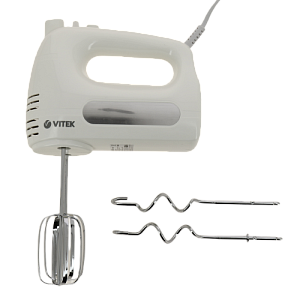 Миксер Vitek VT-1426 мощность 500вт 6 скоростей турборежим кнопка отсоединения насадок венчик для взбивания крюки для замешивания теста пластик 000000000001204163