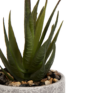 Цветок искусственный растение Суккулент Алоэ 14см в горшке 000000000001218499