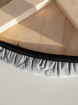 Чехол на табурет 33см DE'NASTIA круглый на резинке серый полиэстер 000000000001229938