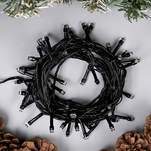 Гирлянда-Нить 5м 50LED LUAZON LIGHTING IP20 8 режимов 220В тёмная нить свечение белое 000000000001207992