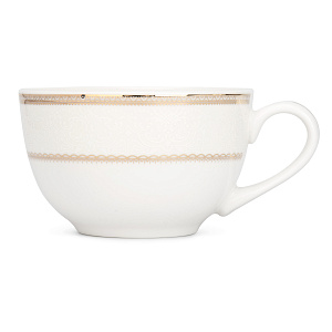 Пара чайная 280мл/блюдце Анжелика с золотом фарфор 000000000001219757