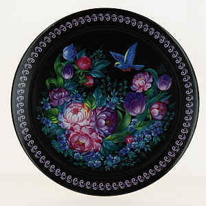 Поднос d38см НОВЫЙ АРГУМЕНТ Микс круглый жестяной 000000000001109945