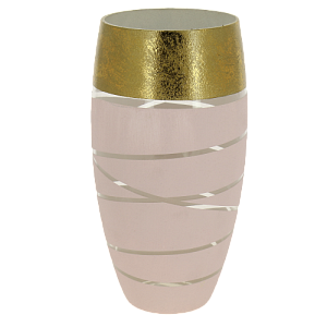 Ваза стеклянная с ручным рисунком, дизайн Danuta Kotova,Бочонок Н30 см, ручной объемный рисунок по фактурной поверхности с золочение 000000000001191028