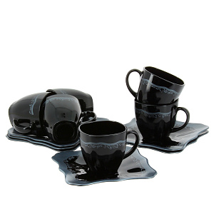 Чайный набор Authentic Silver Black Luminarc, 220мл, 12 предметов 000000000001096176