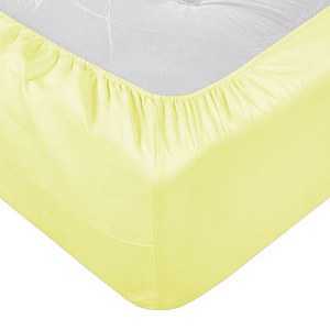 Простыня на резинке 90х200х25см LUCKY канареечный поплин хлопок 100% 000000000001221080