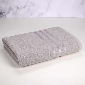 Полотенце махровое 70х130см DINA ME бордюр с 3 полосками серое плотность 380гр/м 100%хлопок 000000000001210282