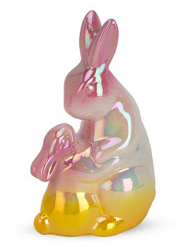 Фигура декоративная 16см Зайчики градиент розово-желтый 1 керамика 000000000001224032