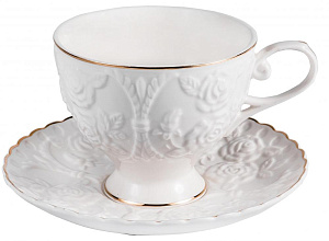 Набор чайный 12 предметов (чашка 220мл-6шт/блюдце-6шт) BALSFORD ГРАЦИЯ рельеф подарочная упаковка фарфор 000000000001209925