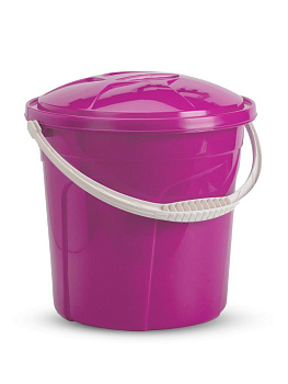 Ведро 10л с крышкой фуксия полиэтилен 000000000001227325
