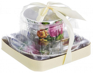 Пара чайная 220мл/блюдце OLAFF Цветение Флора подарочная упаковка фарфор 000000000001197803