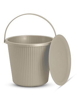 Ведро-стул 15л FORA с крышкой вельвет пудра полиэтилен 000000000001227348