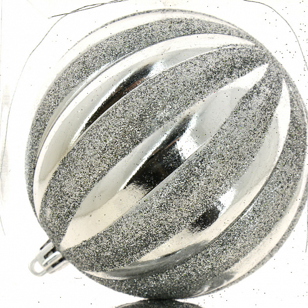 Набор шаров Мандарин 10смх2шт серебро пластик PC04132S 000000000001180111