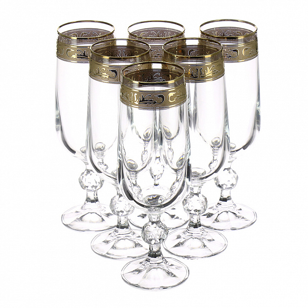 Набор бокалов для шампанского Клаудия Crystalite Bohemia s.r.o., 180мл, 6 шт. 000000000001076215