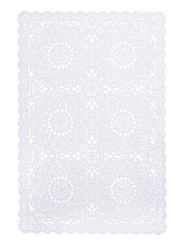 Салфетка сервировочная 30x45см праздничная ПВХ  ажурная, белыйE020147 000000000001194079