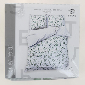 Комплект постельного белья Этель 1.5сп Eucalyptus 143х215см 150х214см 70х70см-2шт поплин 125 г/м2 4746228 000000000001205027