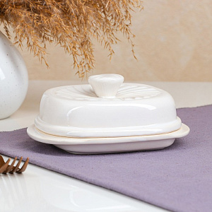 Масленка 13х8х18см КРР слоновая кость керамика 000000000001210833