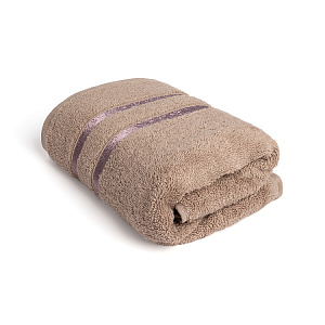 Полотенце махровое 50x90см LUCKY Бордюр сатиновая лента какао хлопок 000000000001221603