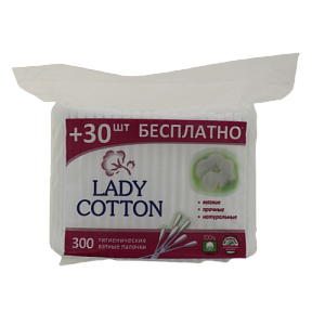Палочки ватные 300шт Lady Cotton ЕВРОСЛОТ ПЭ 41203425 000000000001205313