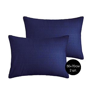 Наволочки 2шт 50x70см DE'NASTIA синий бязь жатый xлопок-100% 000000000001215173