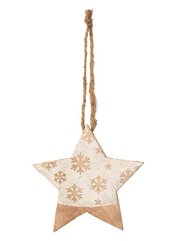 Декоративное украшение 12х12х2см DE'NASTIA Звезда подвесная красный дерево манго 000000000001229676