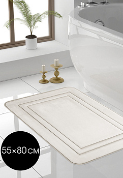 Коврик для ванной 55x80см DE'NASTIA Soft Collection мемори серый полиэстер 000000000001215837