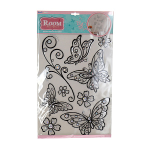 Стикеры Бабочки Room Decoration, черный, металлик 000000000001127329